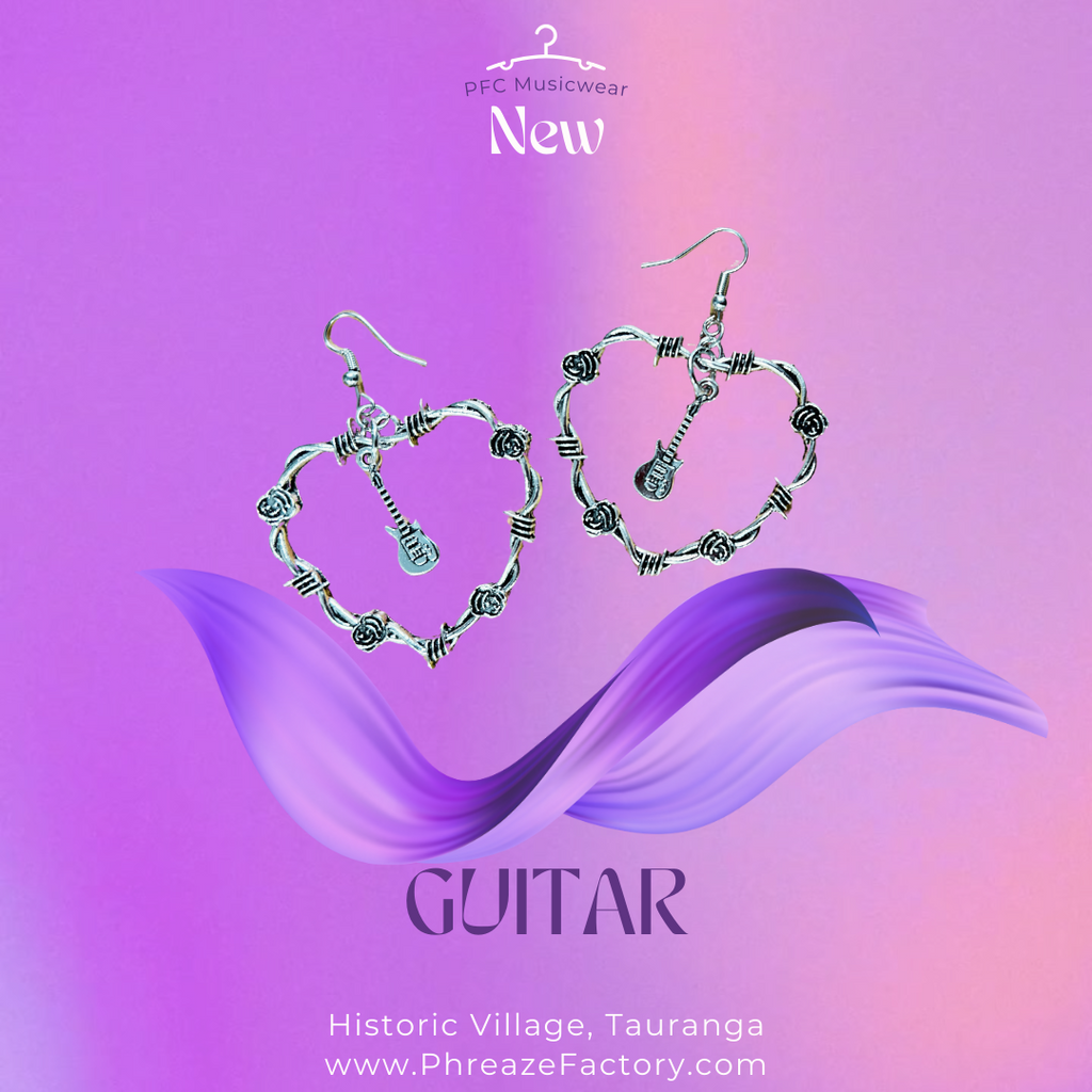 Rose Heart Music Earrings
