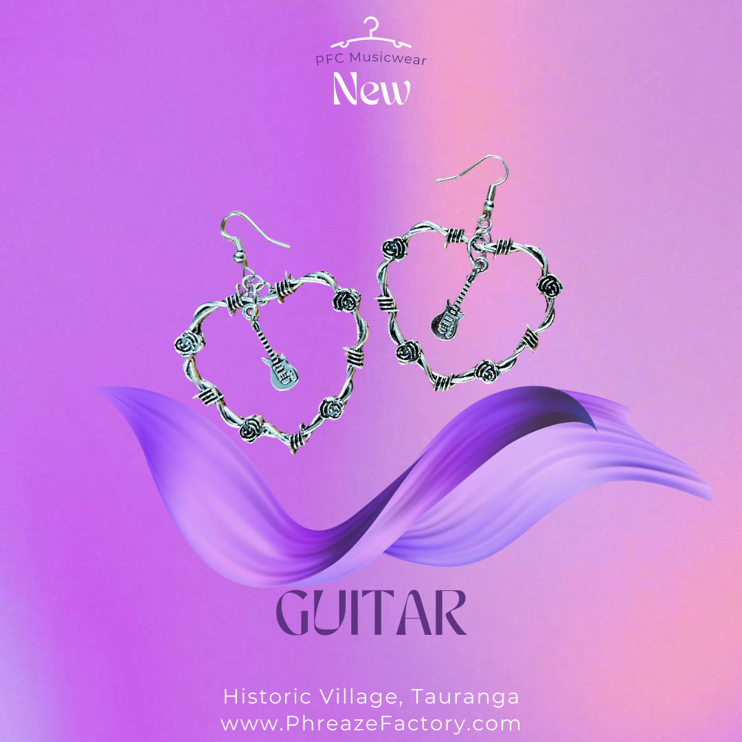 Rose Heart Music Earrings