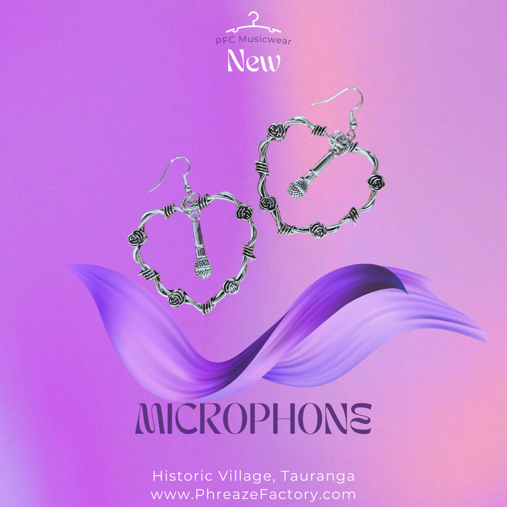 Rose Heart Music Earrings