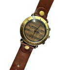 Sheet Music Watch with Brown Strap