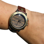 Sheet Music Watch with Brown Strap