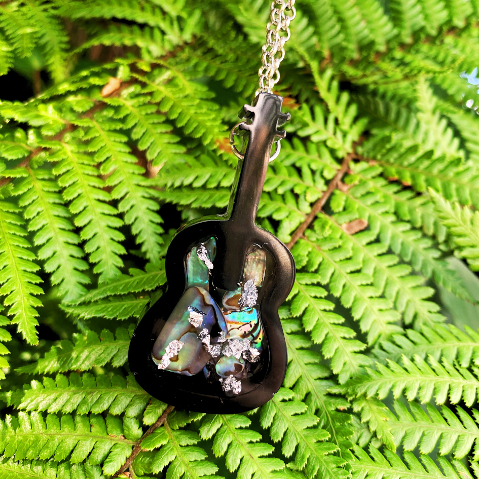 Pāua Guitar Pendant