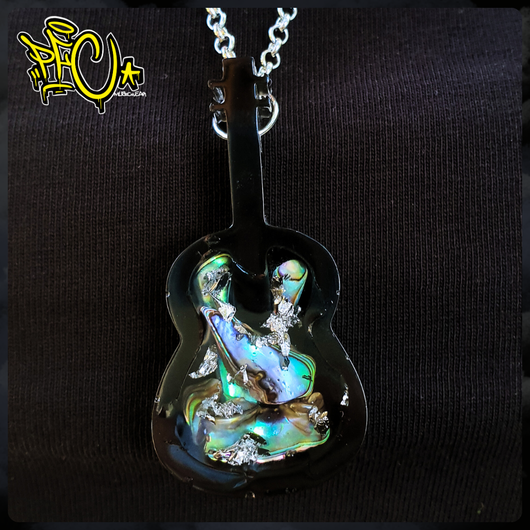 Pāua Guitar Pendant