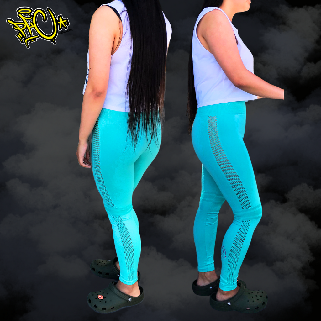 Stallion Leggings: Script PFC Thigh & Left Calf Print