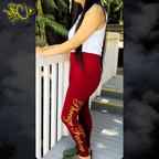 Fleece Inner Leggings with Calligraphy Prints