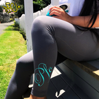 Fleece Inner Leggings with Calligraphy Prints