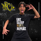 Eat Sleep Metallic Haka Repeat Tee