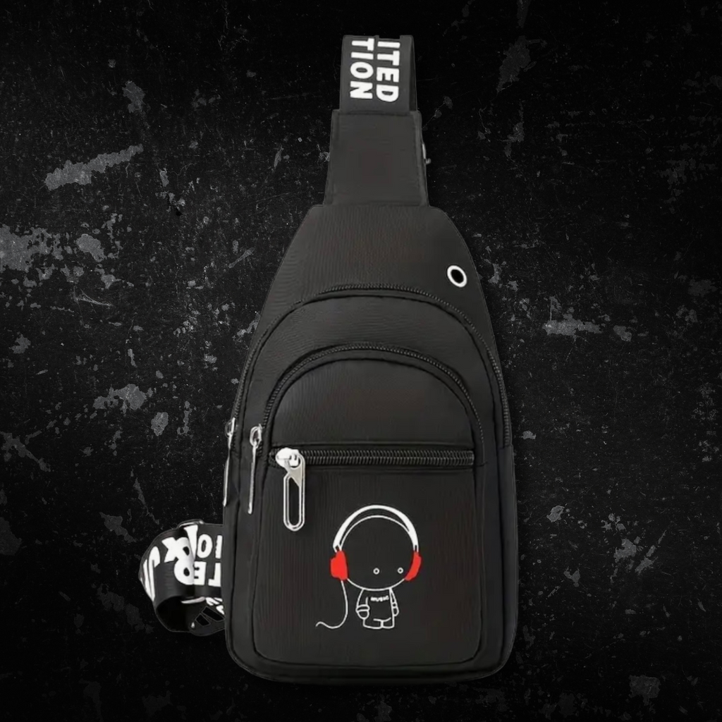 Headphones Small Black Crossbody Bag