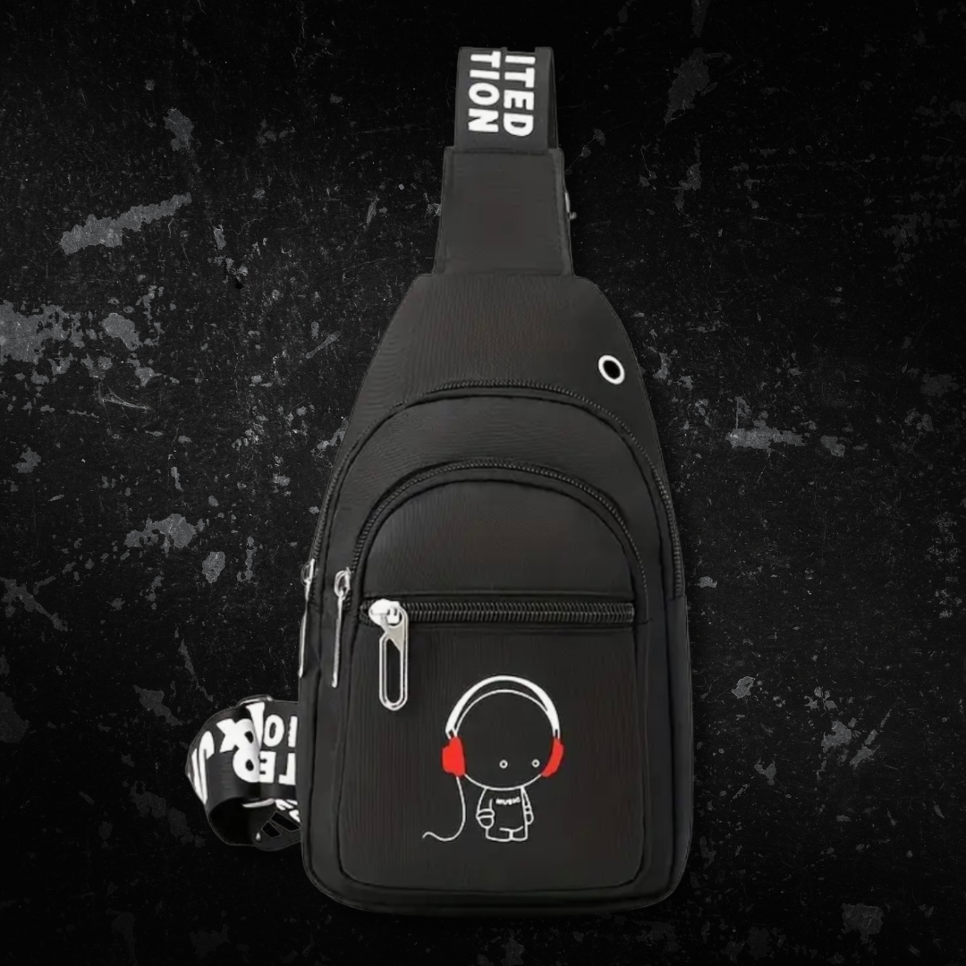 Headphones Small Black Crossbody Bag