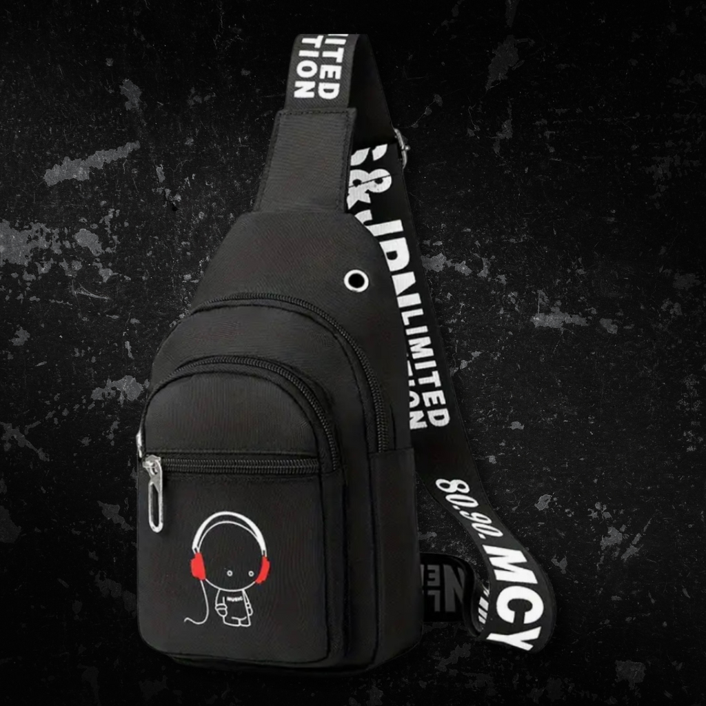 Headphones Small Black Crossbody Bag