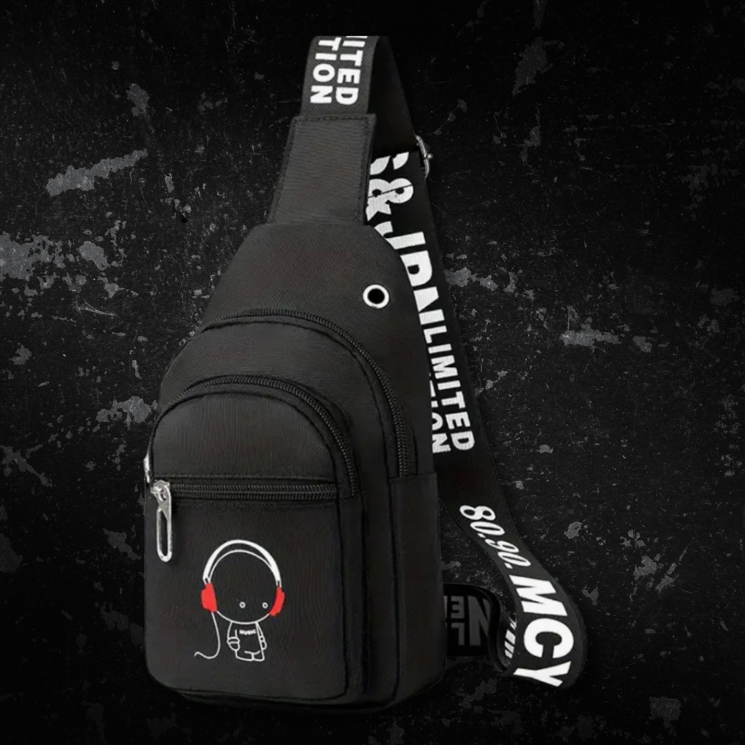 Headphones Small Black Crossbody Bag