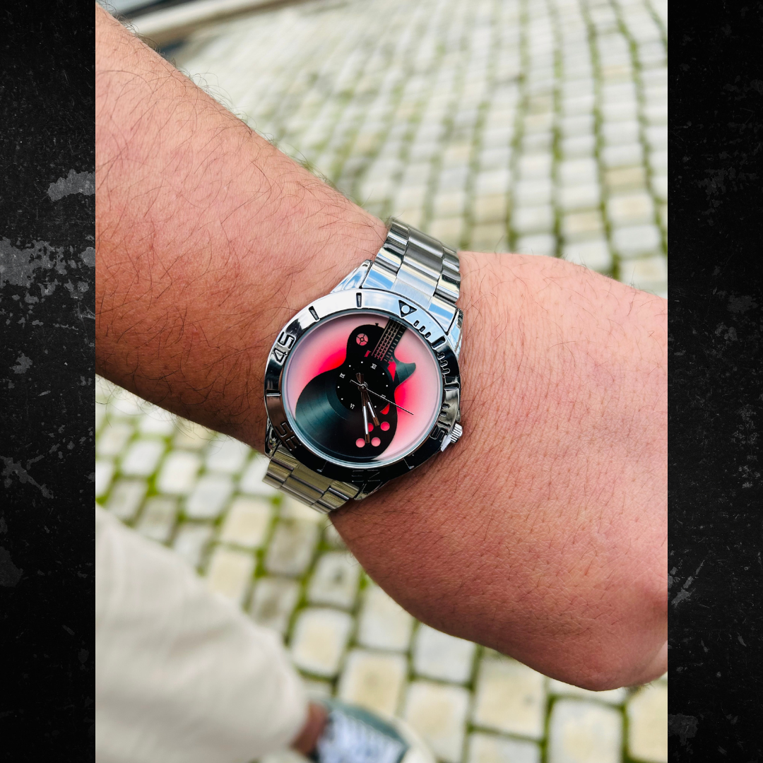 Guitar Print Mens Watch