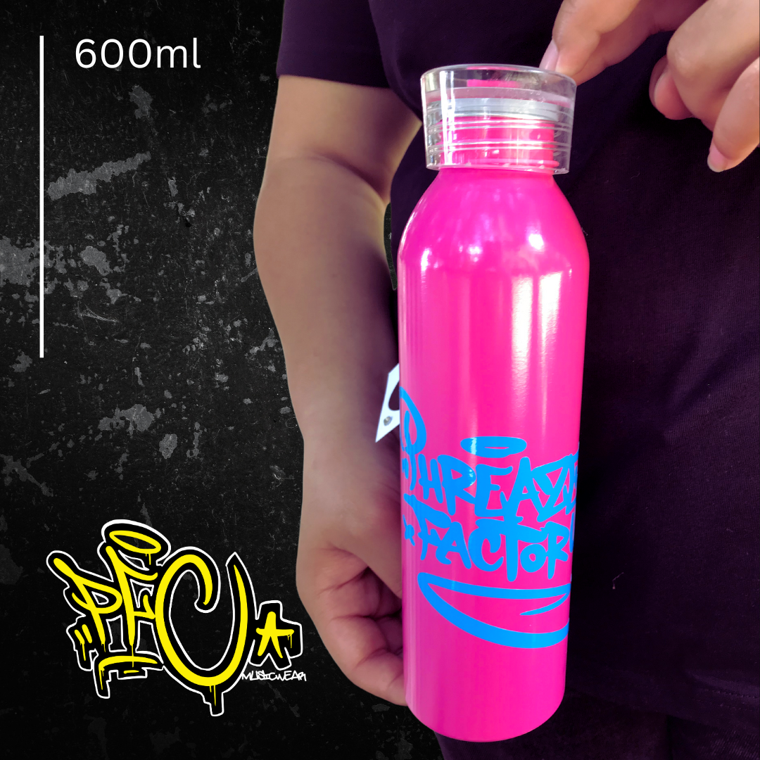 Blue/Pink Contrast Graff Print Drink Bottle