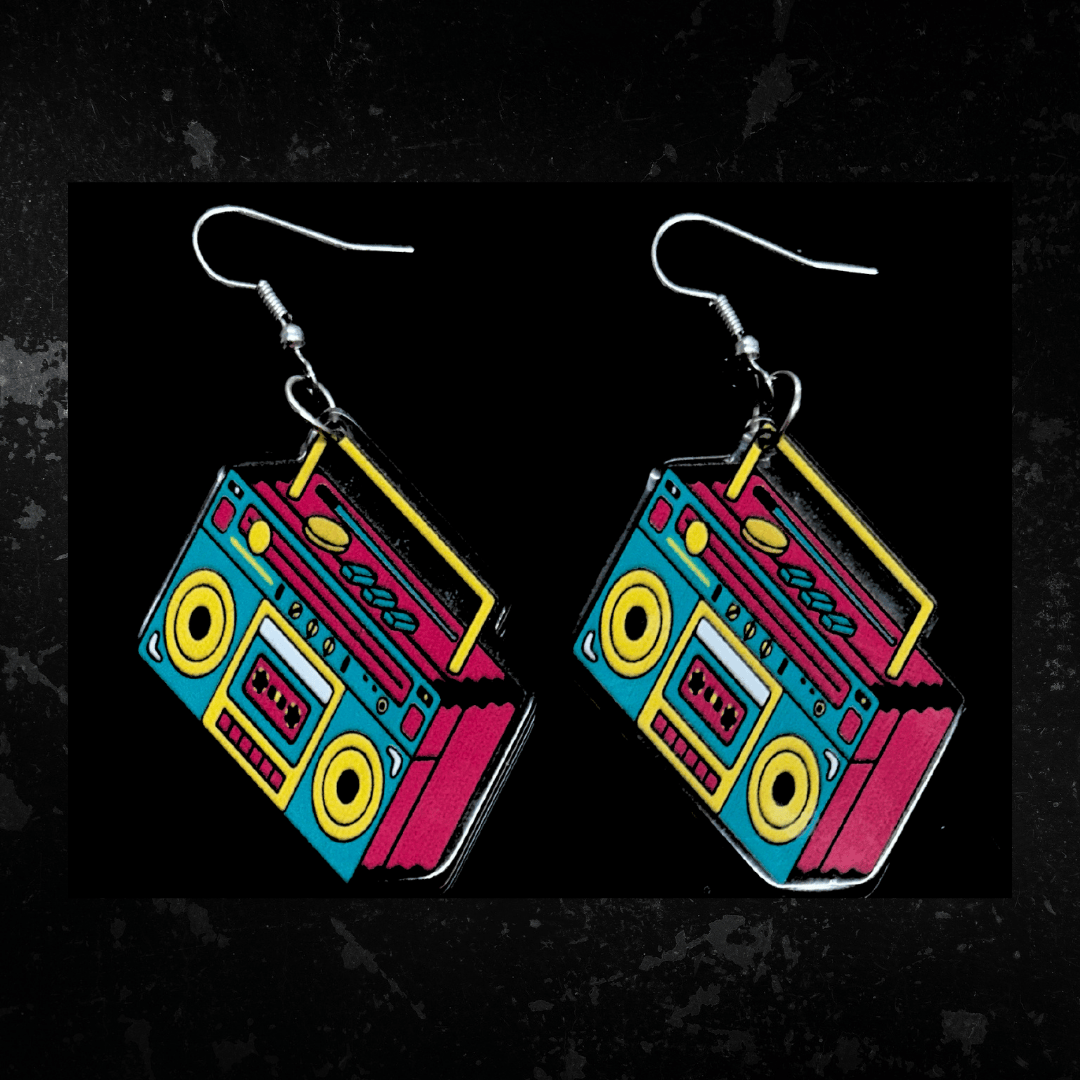 Pink Ghetto Blaster Earrings