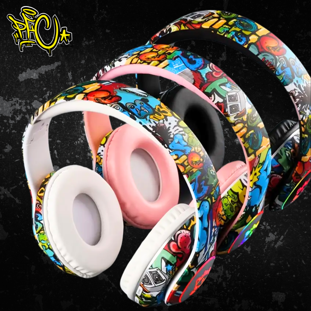 Graffiti Collage Bluetooth Headphones