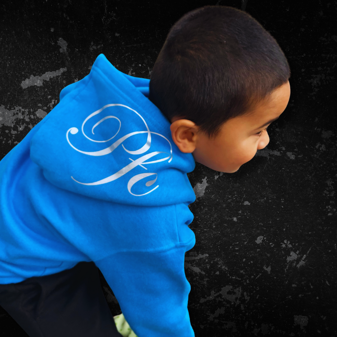 Aqua Silver Kids Hoody