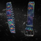 Fluoro Denim Belt - Red / Green
