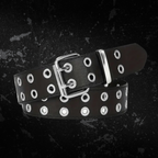 Double Metal Grommets PU Leather Belt