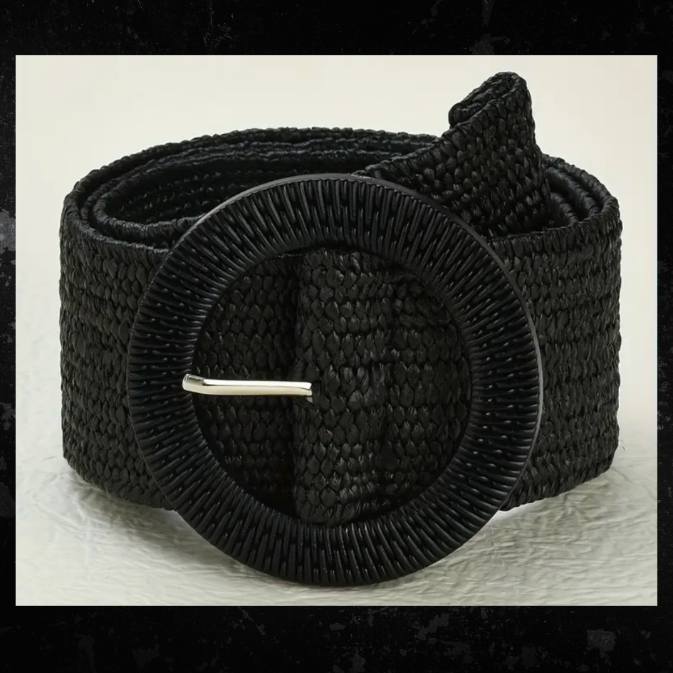 Womens Woven High Waist Belt