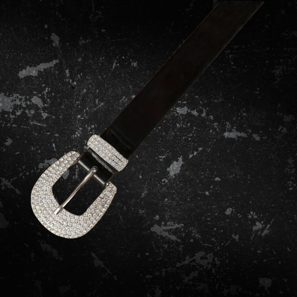 Womens Rhinestone Buckle Belt