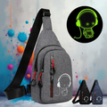 Glow in Dark Headphones LARGE Crossbody Bag