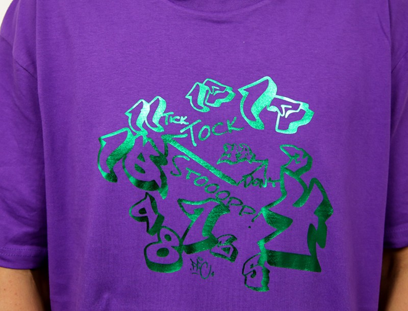 Metallic Crazy Clock Tee