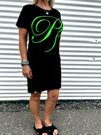 PFC Calli Fluoro Print Organic Short Sleeve Dress