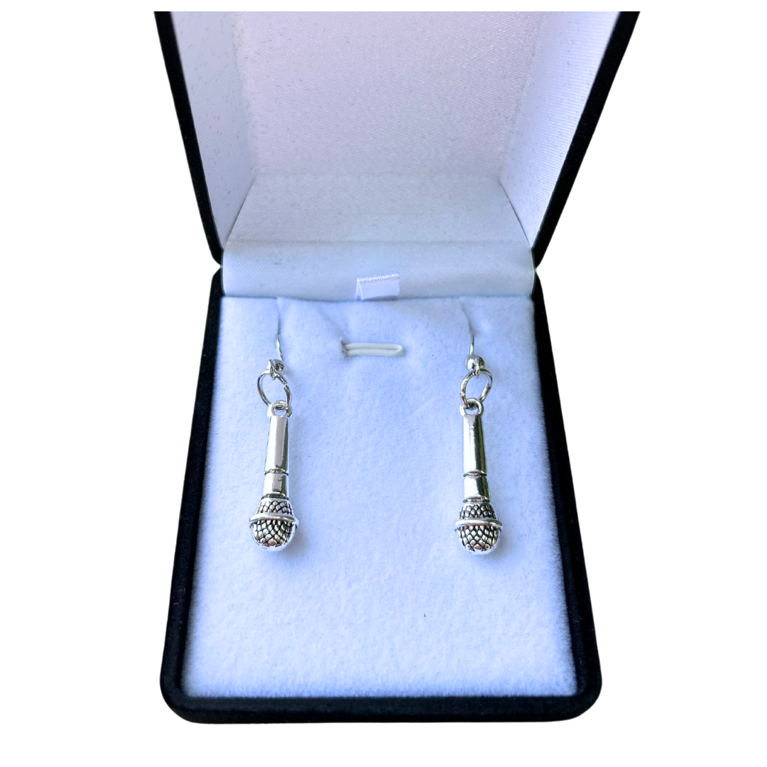 Silver Microphone Earrings