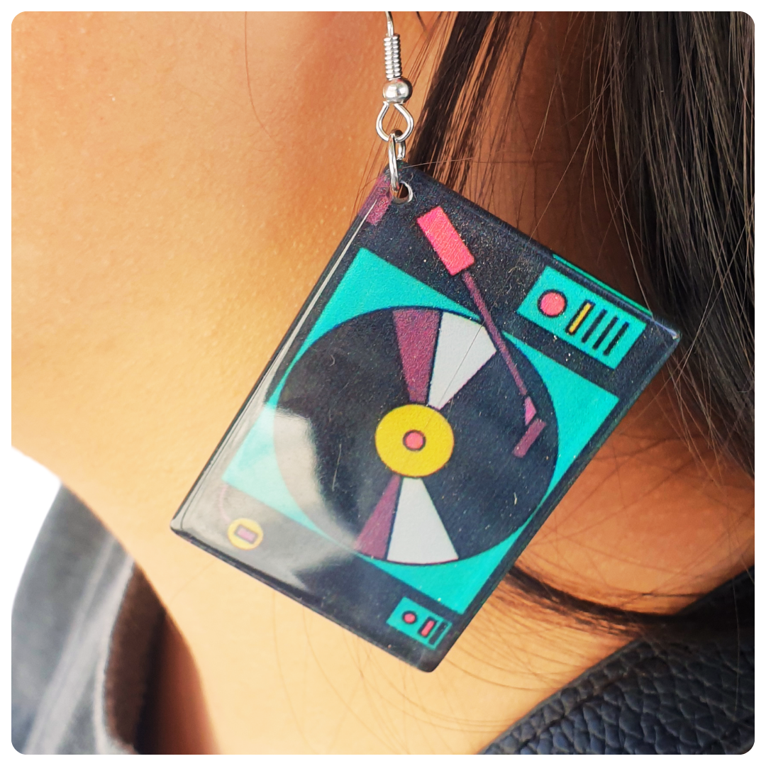 Turntable Print Earrings