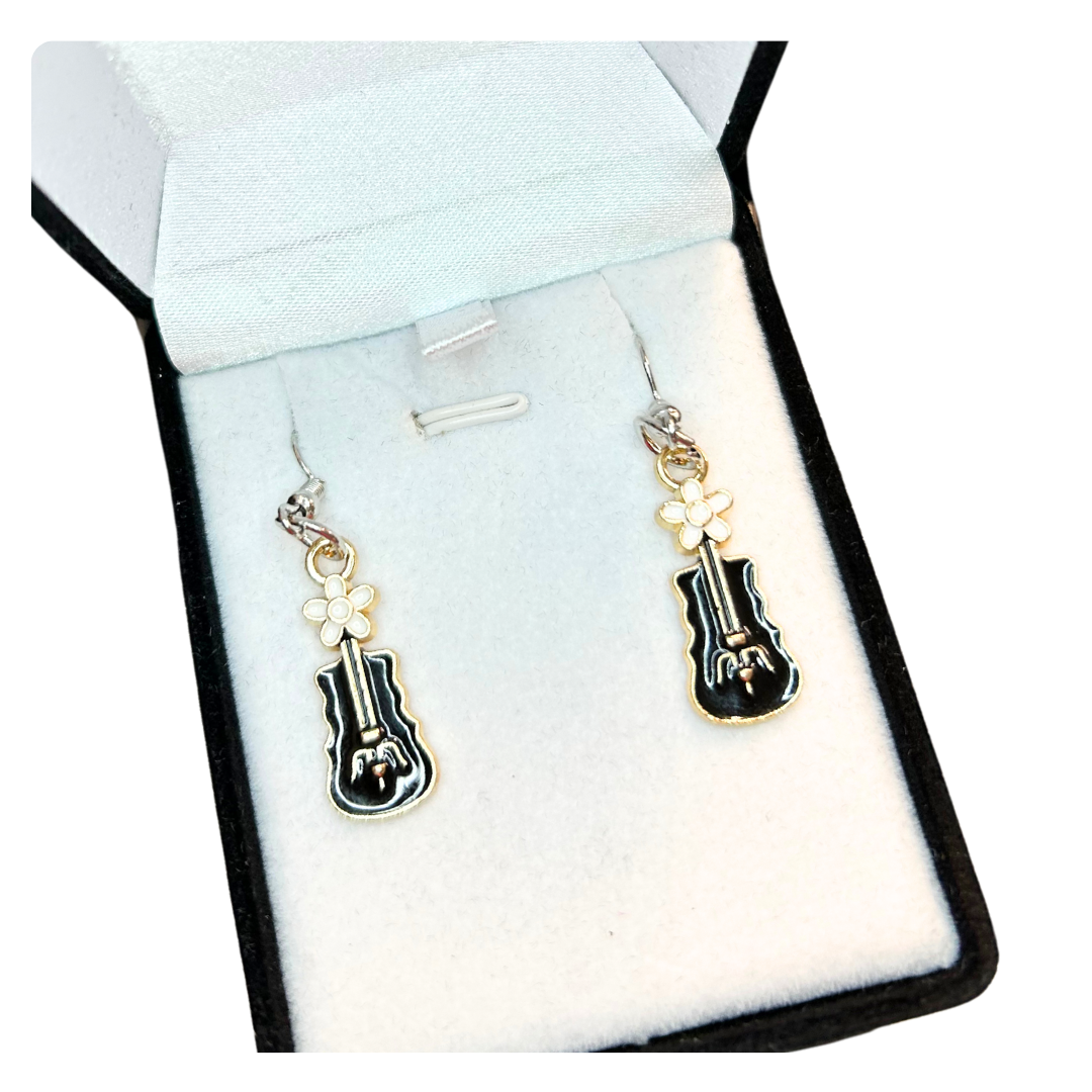 Black Violin Earrings