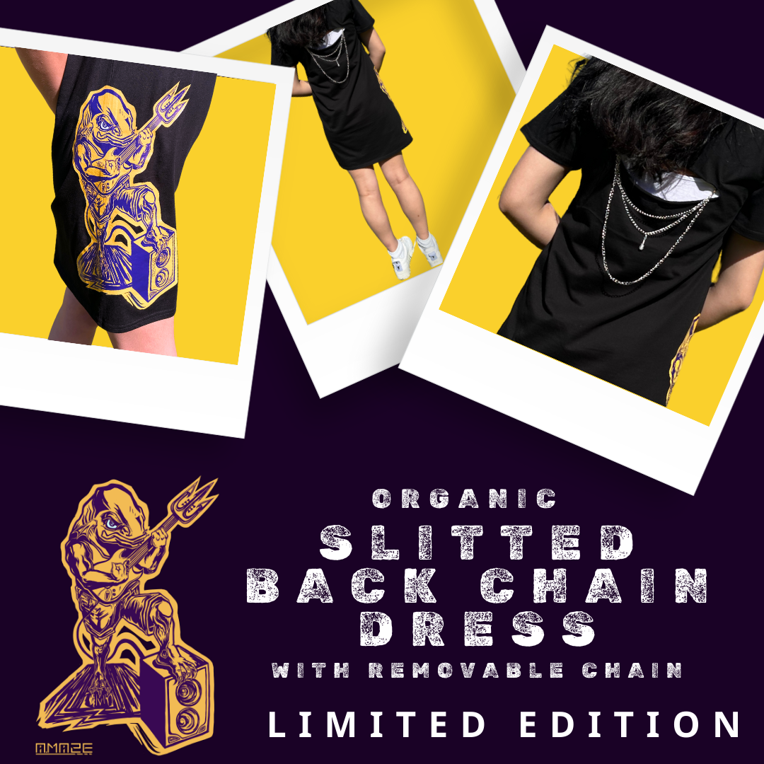 "Flip" Organic Slitted Back Chain Dress - LIMITED EDITION