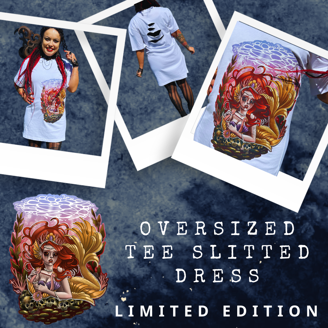 "Sirena" Oversized Slitted Tee-Dress - LIMITED EDITION