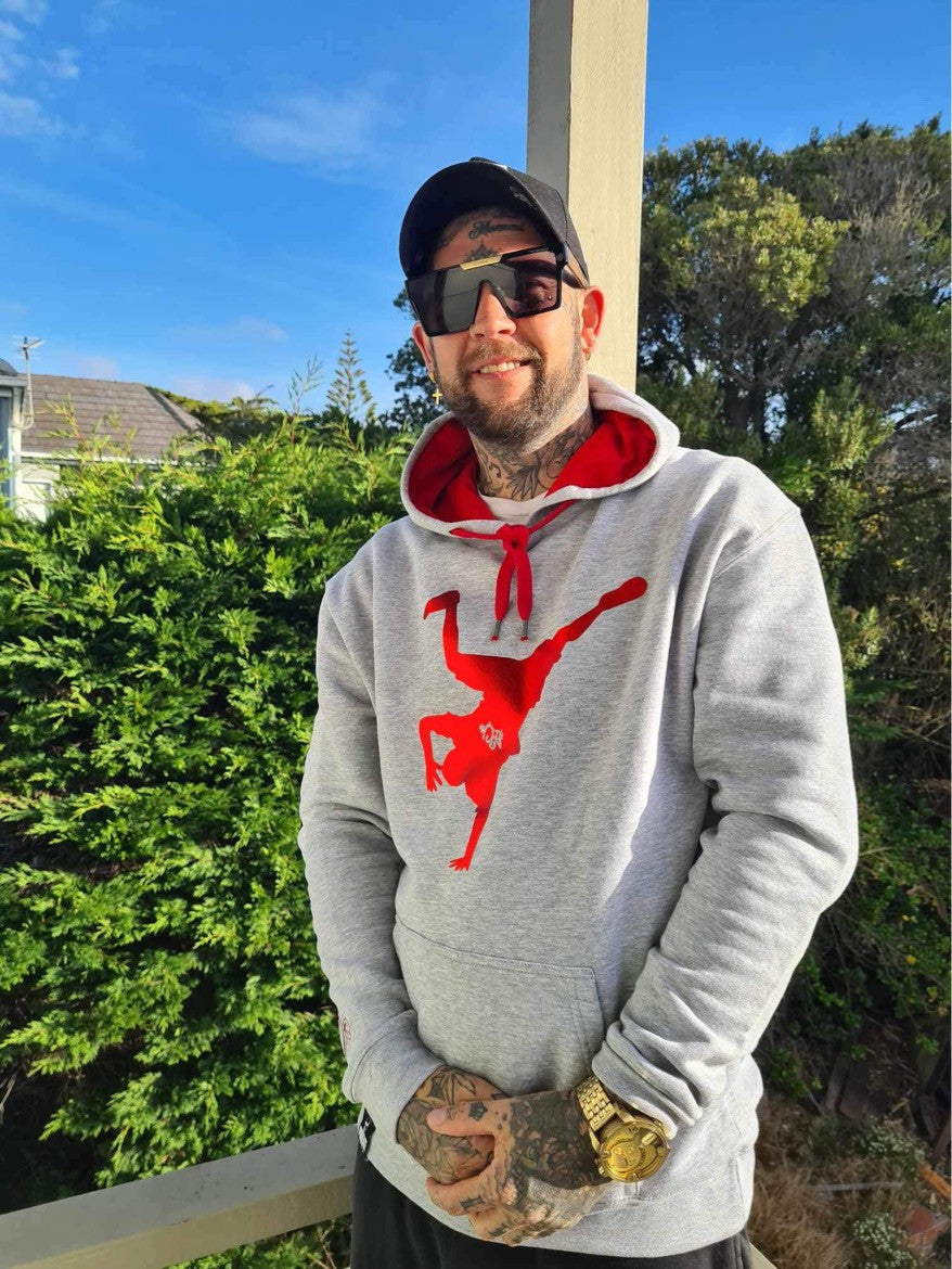Metallic Red Bboy Contrast Hood