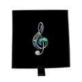 Pāua Treble Clef Brooch