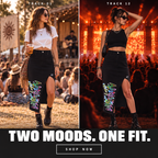 Decibella Denim Split Skirt