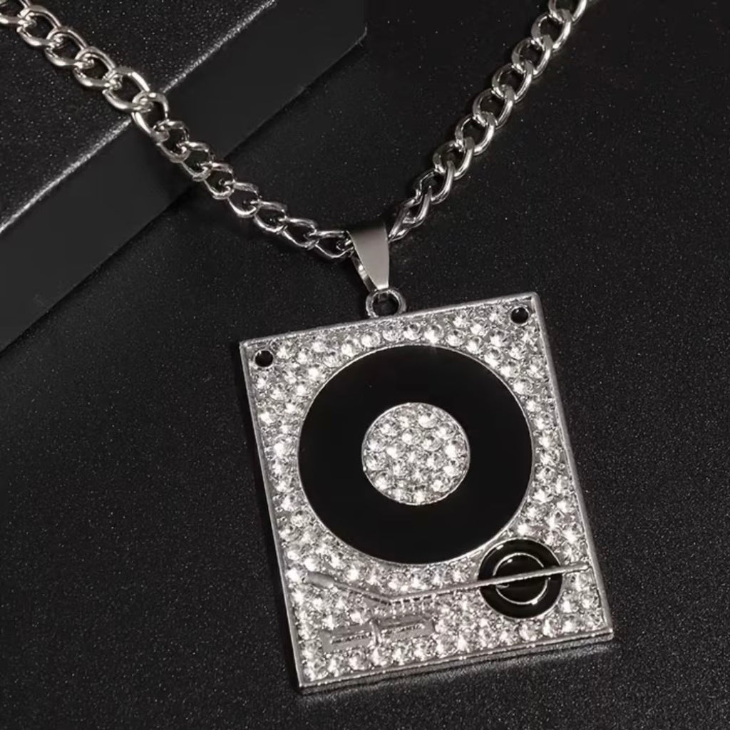 DJ Turntable Bling Pendant