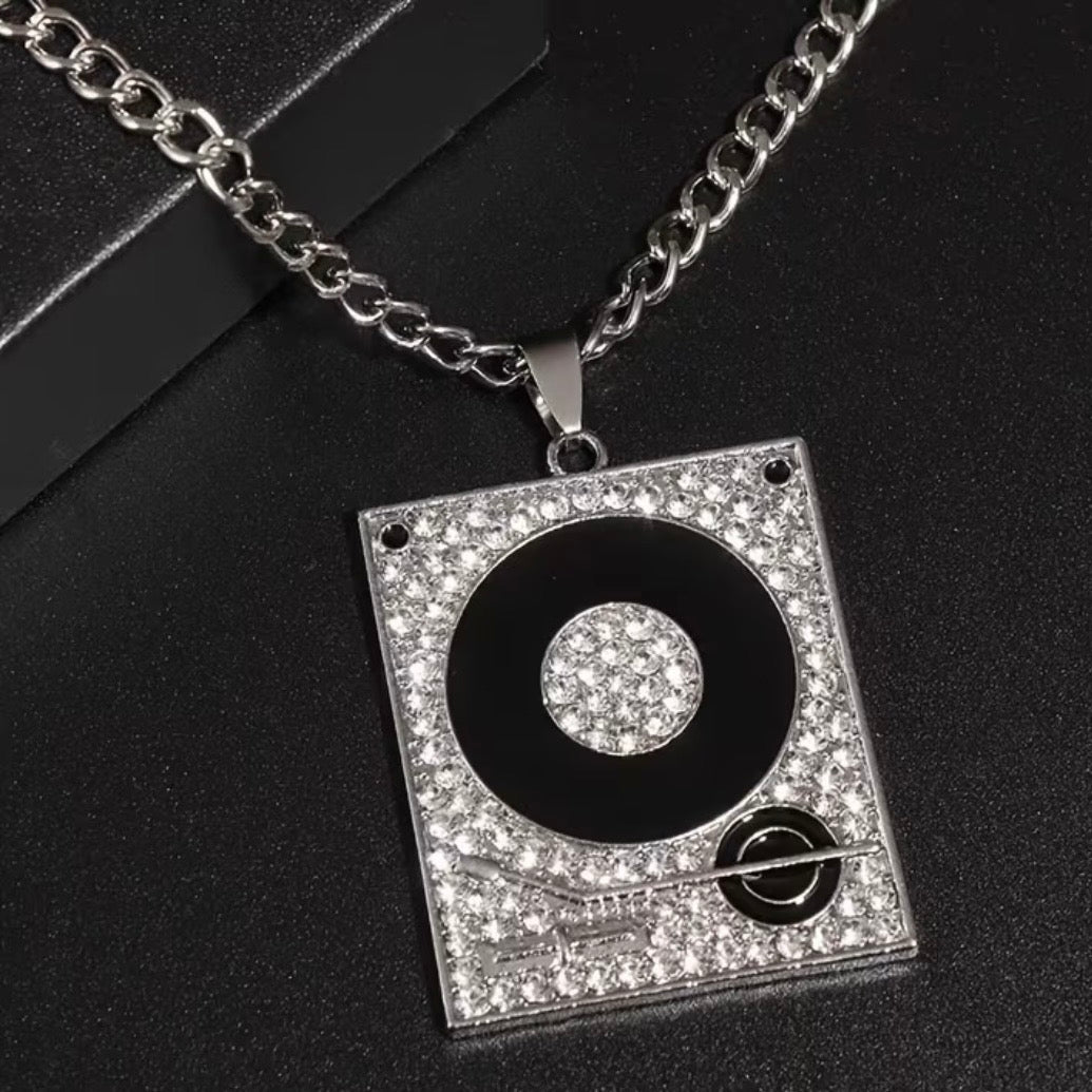 DJ Turntable Bling Pendant