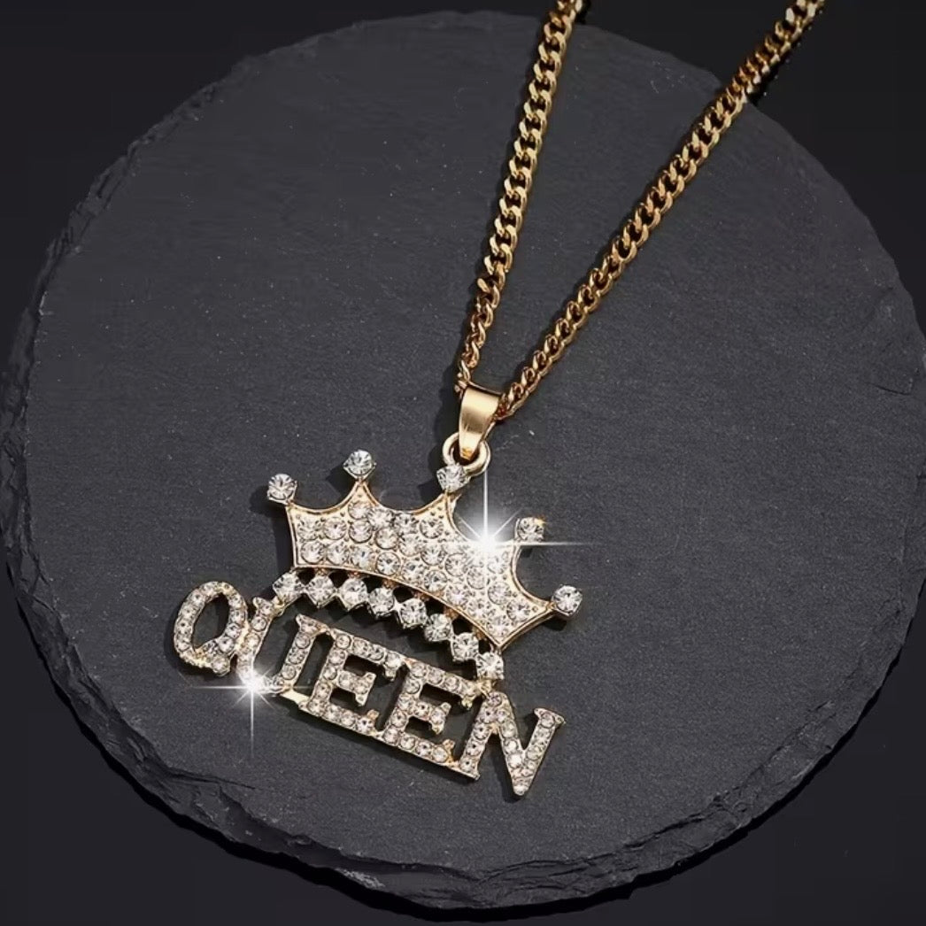 Queen Crown Bling Pendant